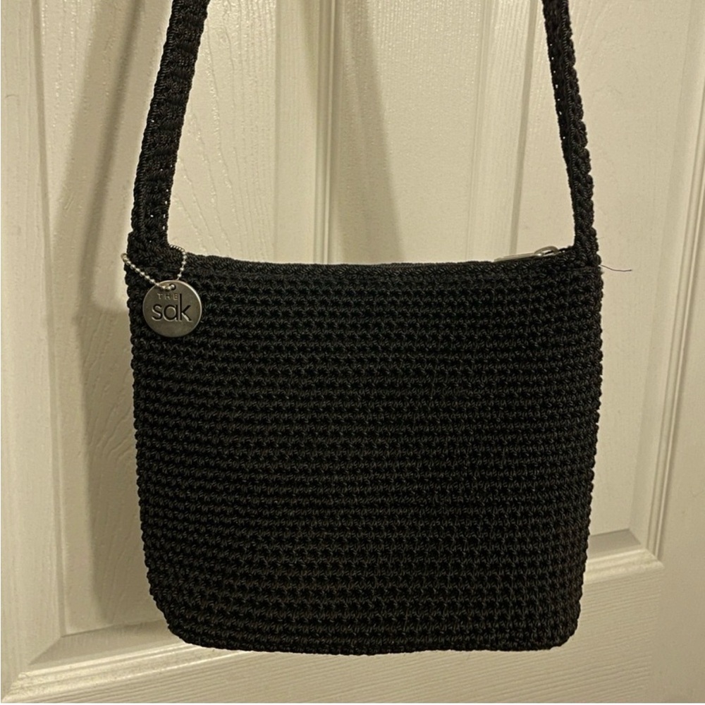 The Sak Black Mini Knit Shoulder Bag